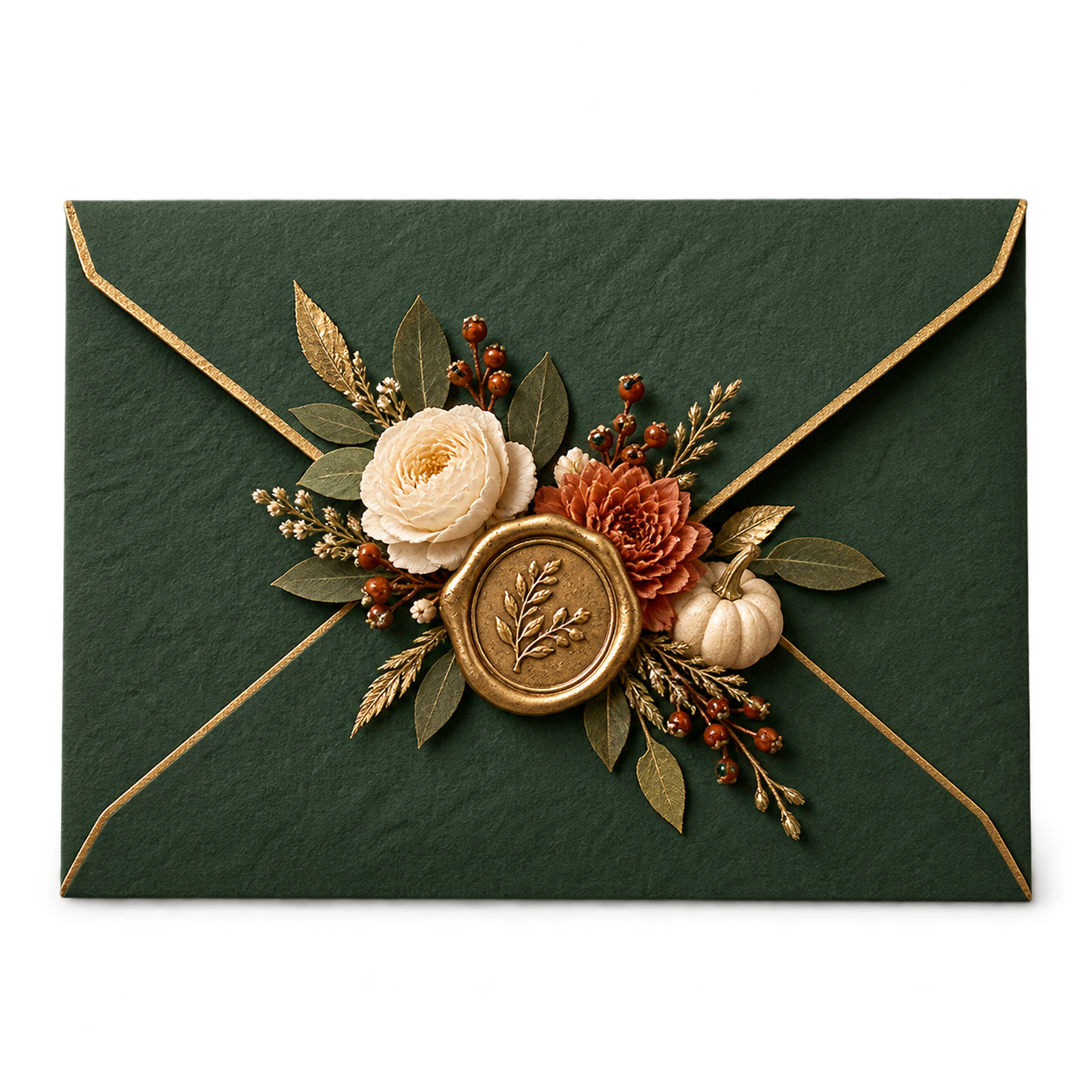 Closed elegant floral envelope