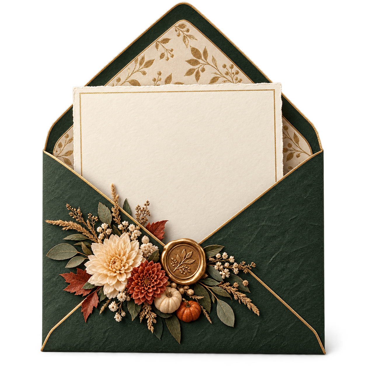 Elegant floral envelope opening
